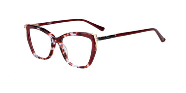 Women Vista Eyeglasses: Bibby - Red Tort - SpaceSMART Eye Clinic (Diagonal View)